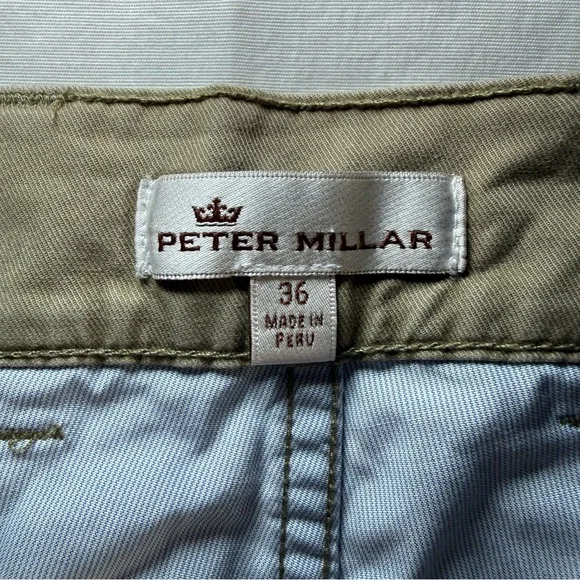 Peter Millar 5-Pocket Pants Men 36 x 29 Military Green Khaki Pima Cotton Casual - Picture 4 of 8